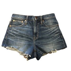 Madewell high rise denim cut off booty shorts 25